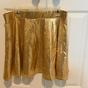 SHEIN Gold Metallic Circle Skirt